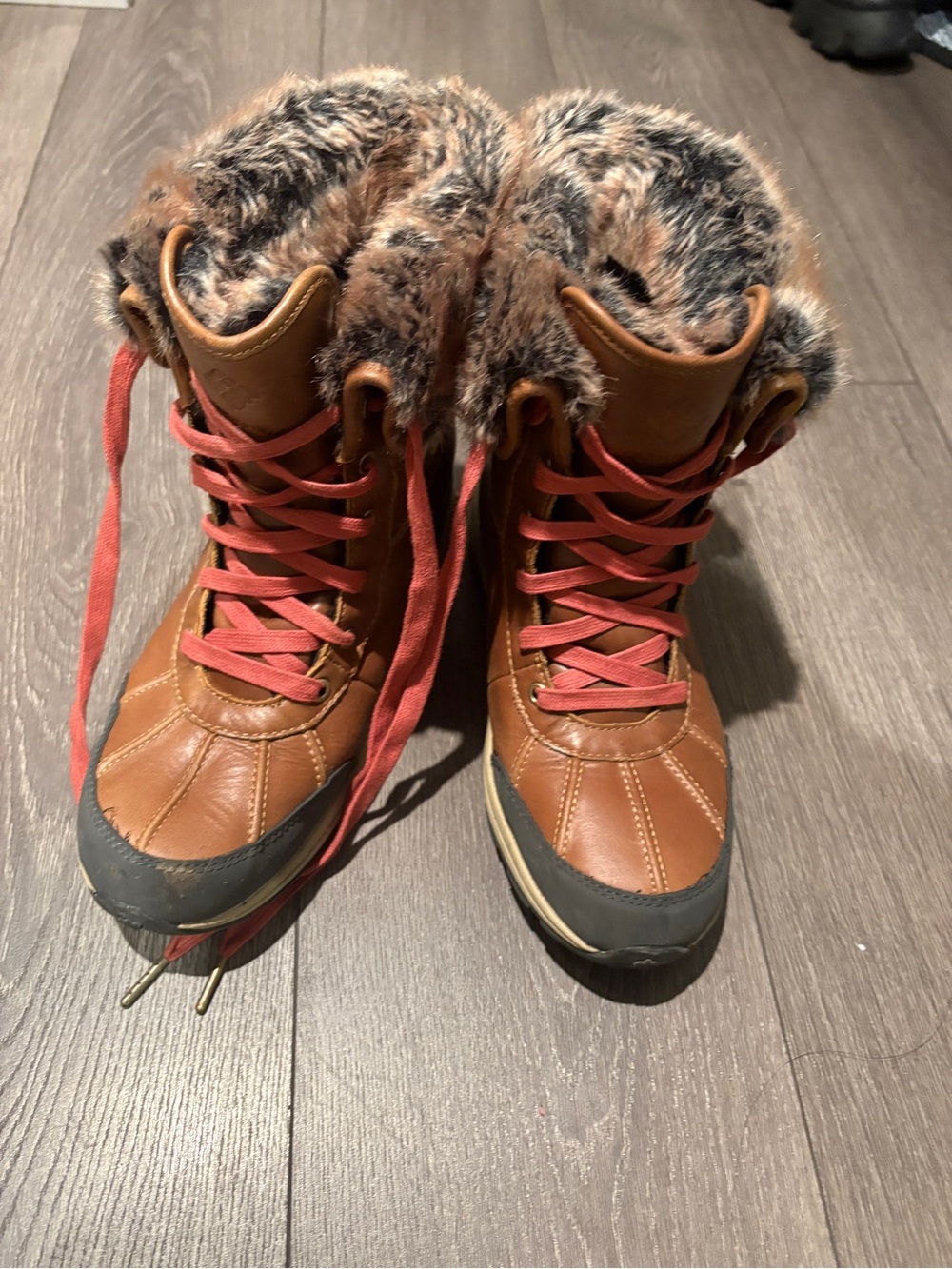 Columbia Women's Brown Winter Boots Omni-Heat Waterproof Snow Boots w/ Fur Trim